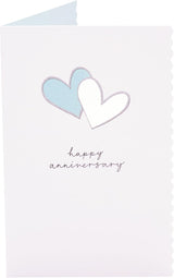 Dual Blue Hearts Die Cut Design Anniversary Card