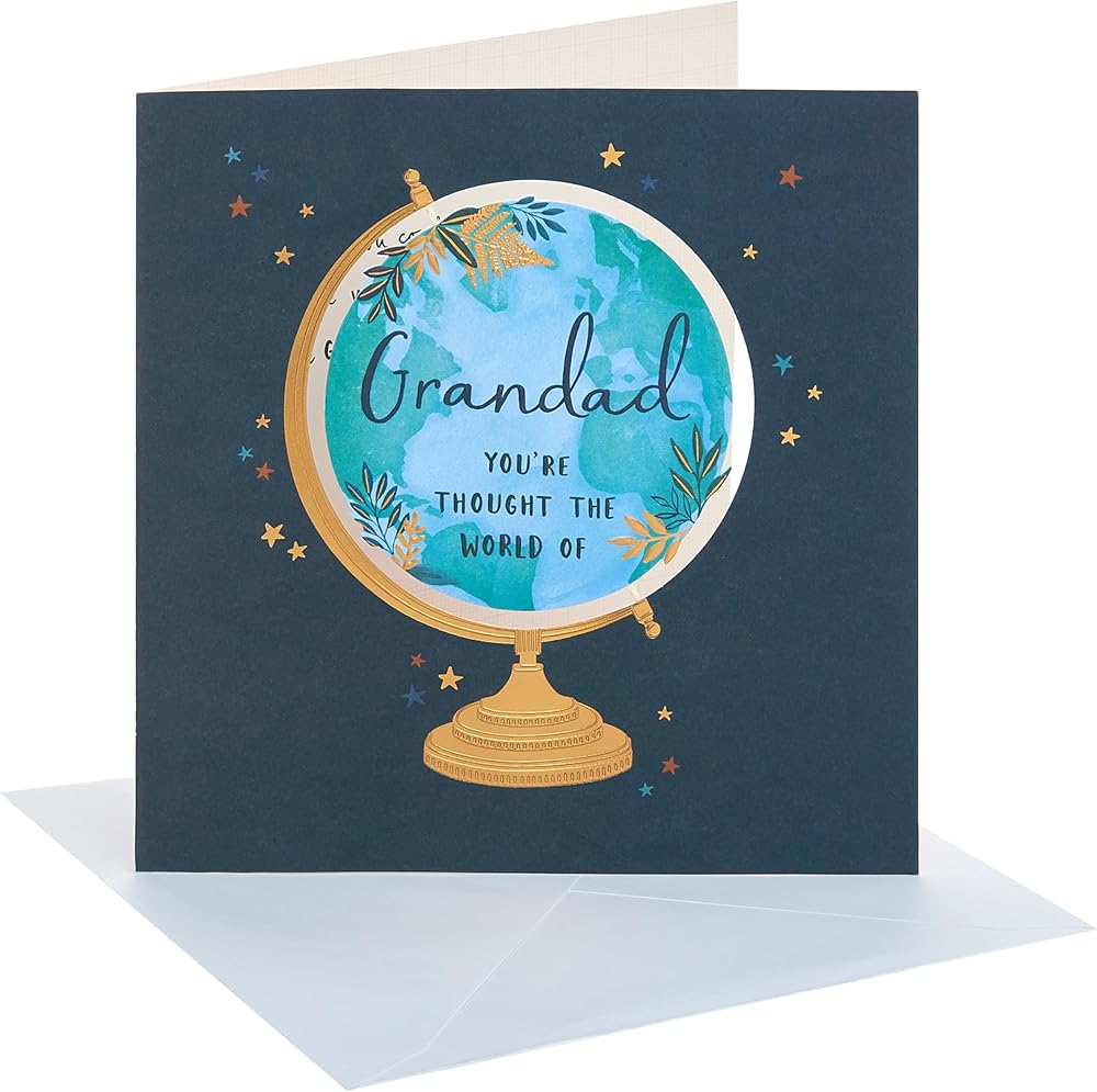 Globe Design for Grandad Father's Day Card