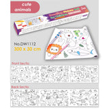Cute Animals Cartoon DIY Long Painting Paper Roll for Kids 30×300cm
