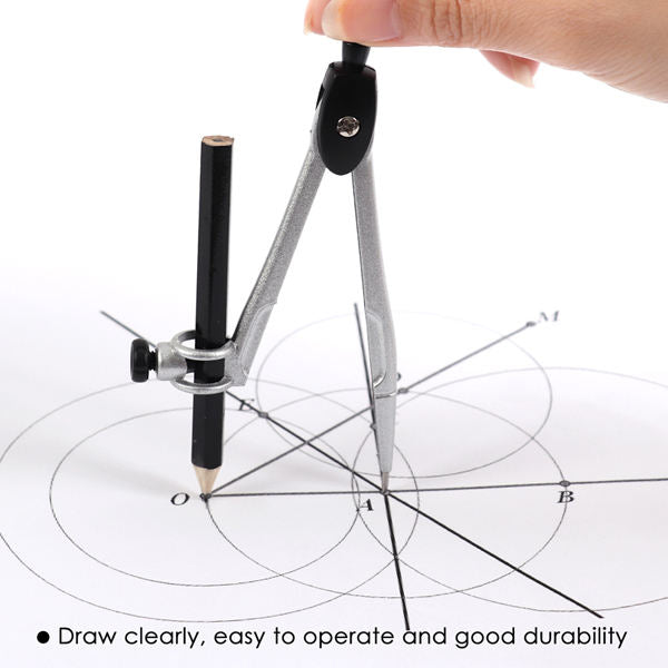 Two Layers Zinc Alloy Compasses with Ruler Math Set