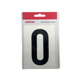 Waterproof Wheelie Bin Black Number 0 Sticker
