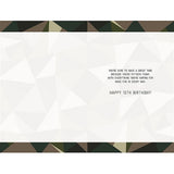 Camouflage Look Geometric Design 15th Birthday Card