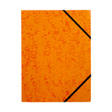 A4 Orange Card 3 Flap Folder With Elastic Closure