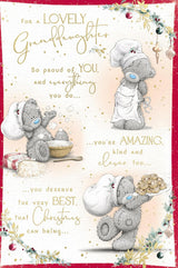 Bear Baking Mice Pies Lovely Granddaughter Christmas Card
