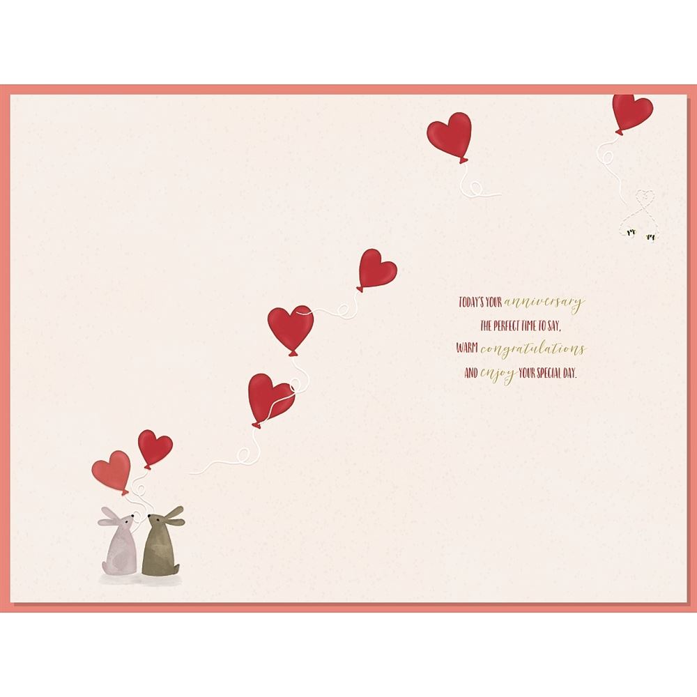Romantic Bunny Illustration Anniversary Card to Both of You