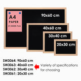 Wood Framed Magnetic Writing Black Board 30 x 40cm