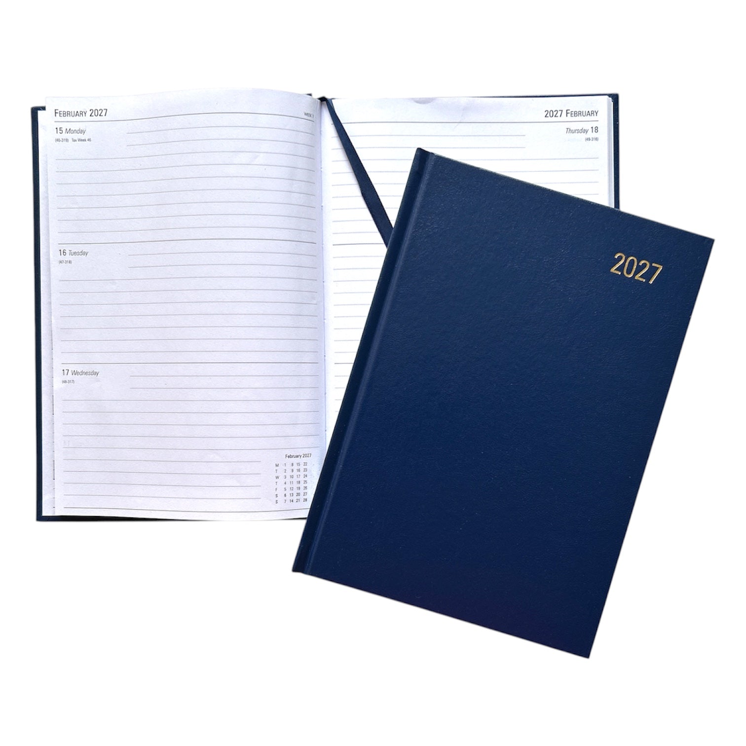 Janrax 2027 A5 Week To View Blue Desk Diary