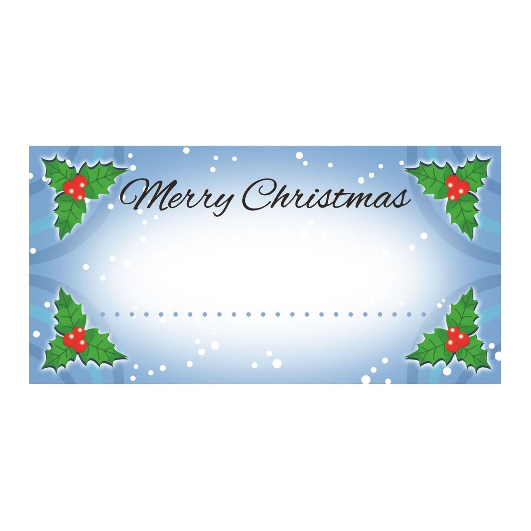 Pack of 50 Light Christmas Holly Leaf Berries Design Table Place Cards {DC}