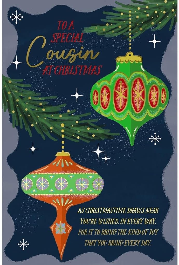 Festive Ornament Design Cousin Christmas Card