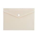 Pack of 12 A4 Ivory Soft Touch Plastic Document Wallets with Button Closure