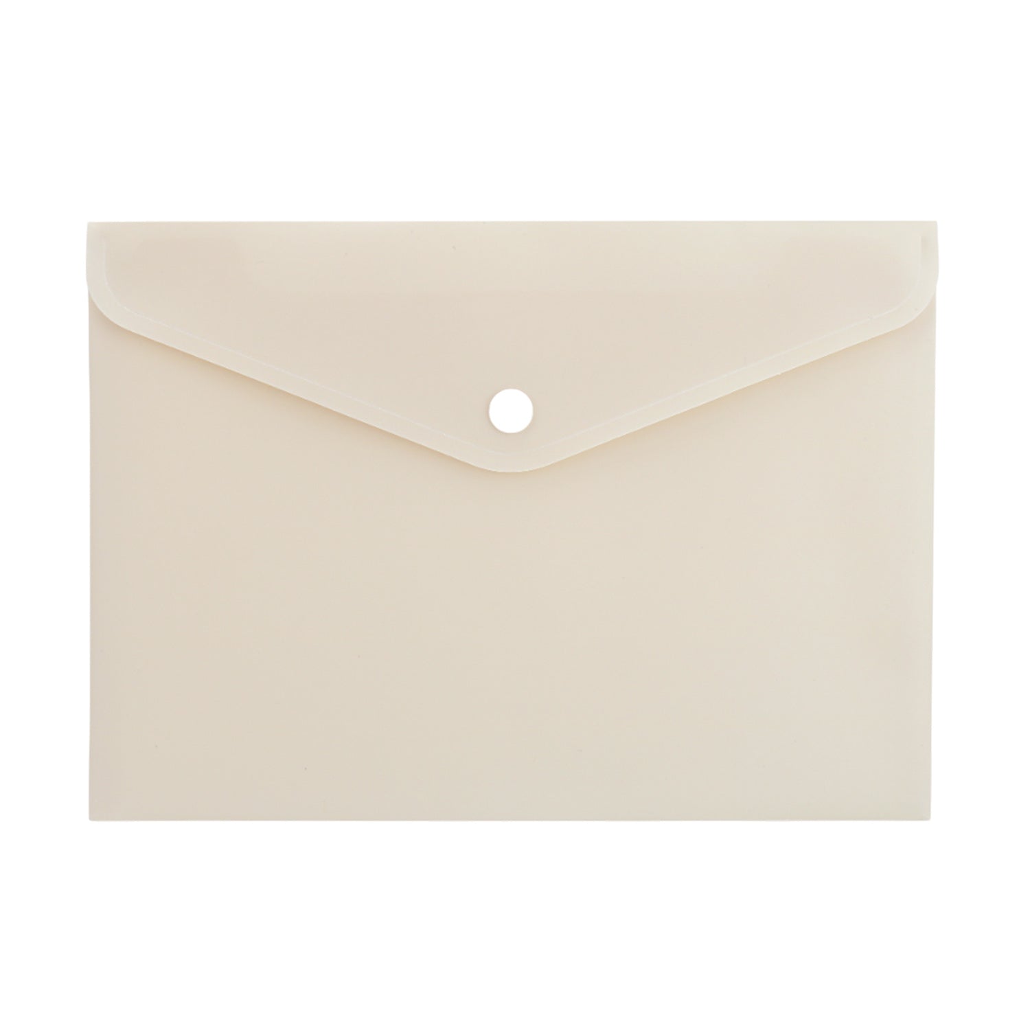Pack of 12 A4 Ivory Soft Touch Plastic Document Wallets with Button Closure