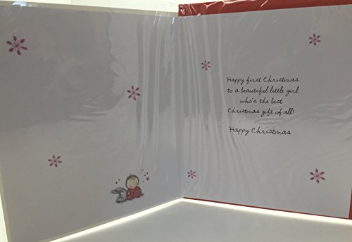 Cute Girl on Your 1st Christmas Nativity Christmas Card 