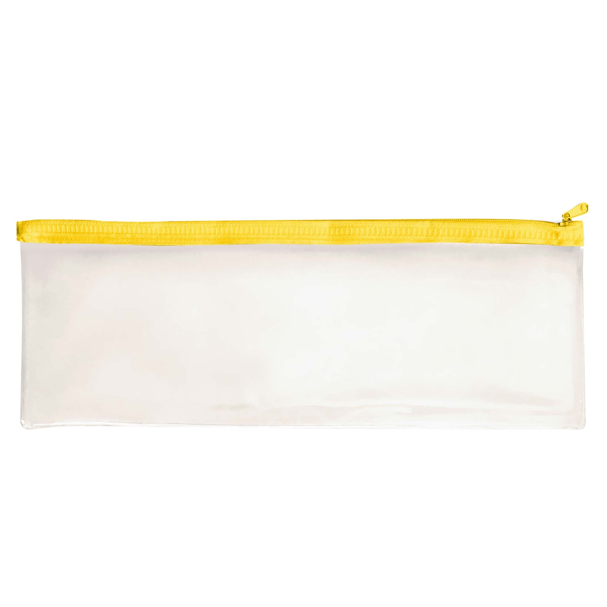 Janrax 13x5" Yellow Zip Clear Exam Pencil Case