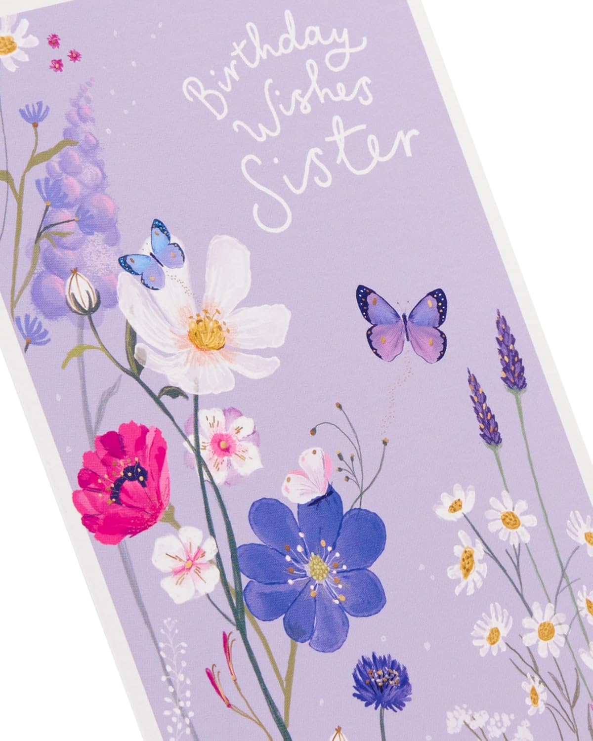 Flowers & Butterflies Design Sister Birthday Card