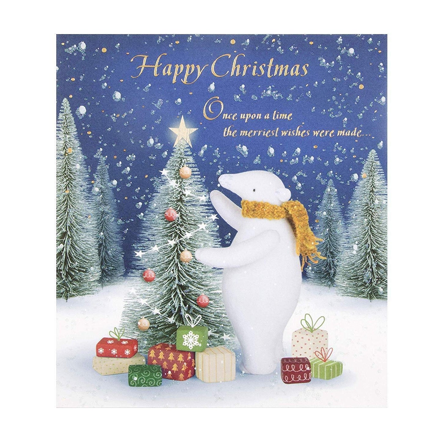 Happy Christmas Card "Merriest Wishes"