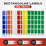 Pack of 125 Orange 12x18mm Rectangular Labels - Adhesive Stickers
