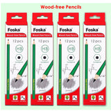 Pack of 12 7'' Flexible Sharpened Plastic Wood- Free HB Pencils with Eraser