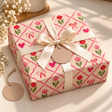 Pack of 2 Sweet Blooms Design 50 x 70 cm Gift Wrap Sheets with 2 Tags - Valentine’s Mother's Day Birthdays Everyday Celebrations