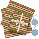 Pack of 2 Playful Stripes Design 50 x 70 cm Gift Wrap Sheets with 2 Tags - Christmas Birthdays Kids Party Holiday Gifting