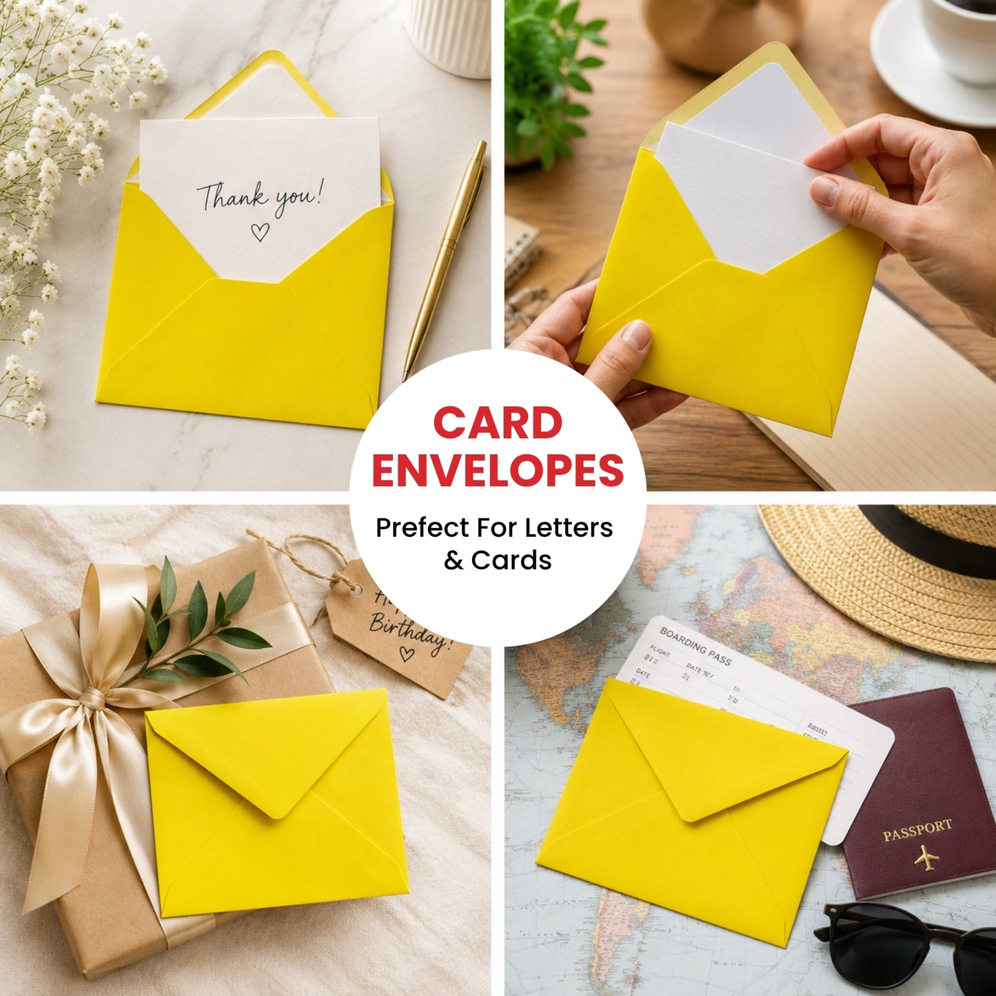 Pack of 50 Vivid Coral Pink 130x130mm Gummed Envelopes