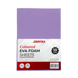 Pack of 10 A4 Lilac Coloured EVA Foam Sheets
