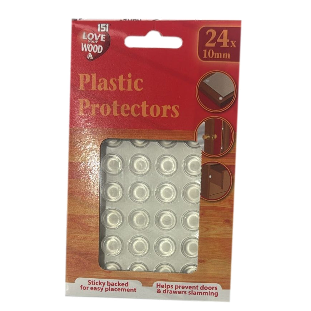Pack of 24 10mm Clear Round Furniture Protectors