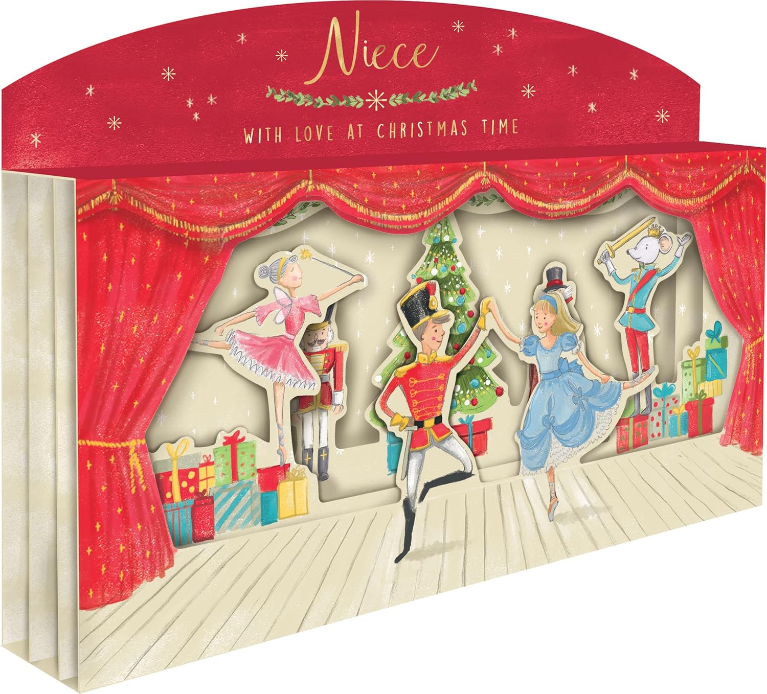 Special Niece Spectacular 3D Nutcracker Scene Freestanding Christmas Card {DC}
