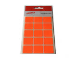 Pack of 60 Fluorescent Red 19x25mm Rectangular Labels - Adhesive Stickers