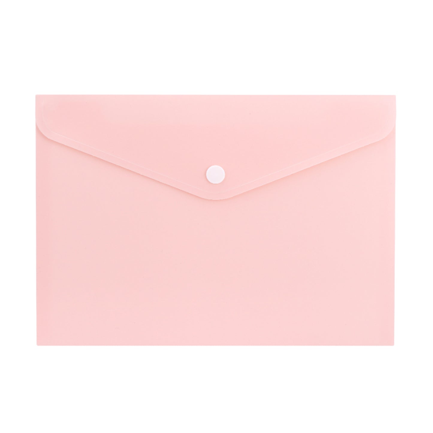 Pack of 12 A4 Light Pastel Pink Soft Touch Plastic Document Wallets with Button Closure