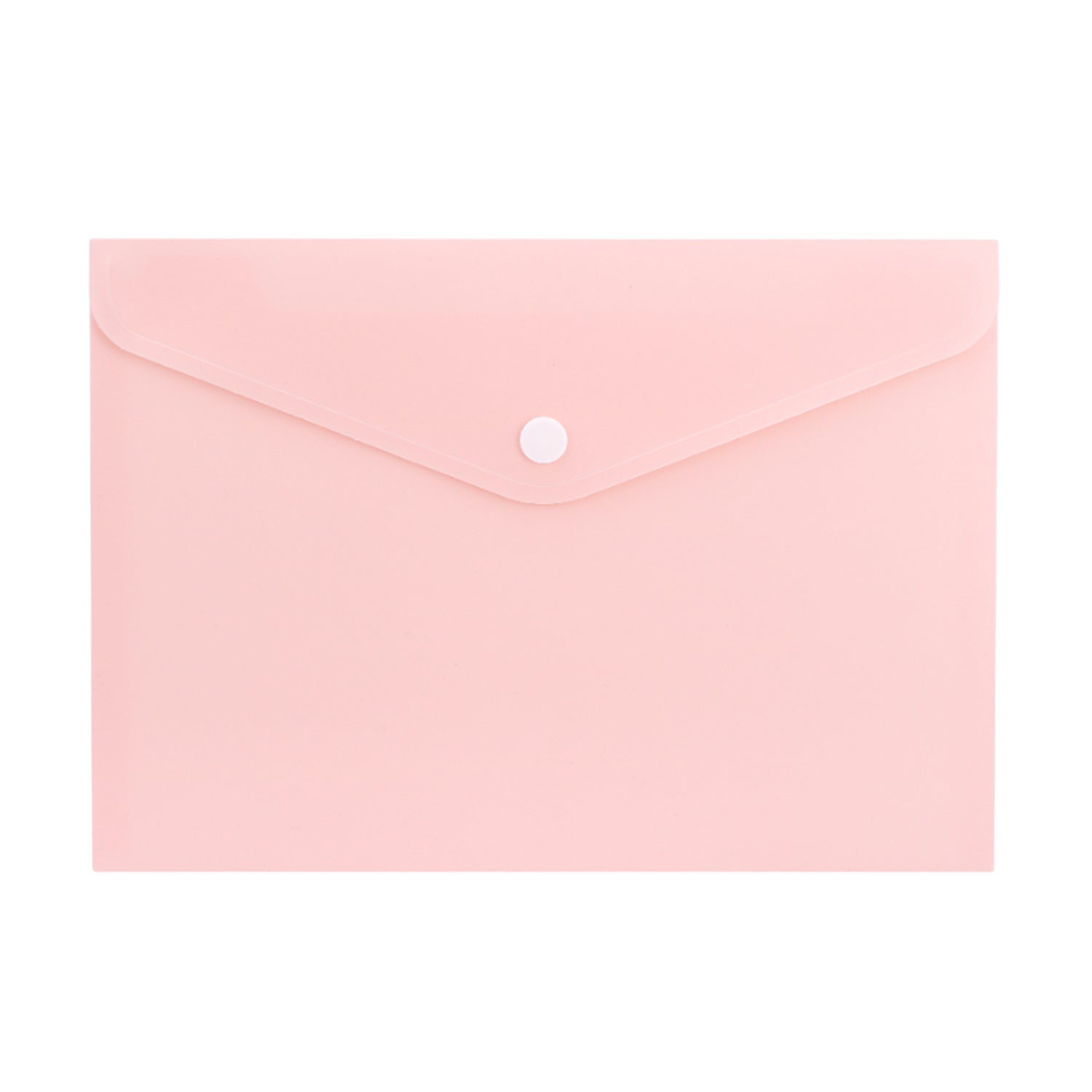 Pack of 12 A4 Light Pastel Pink Soft Touch Plastic Document Wallets with Button Closure