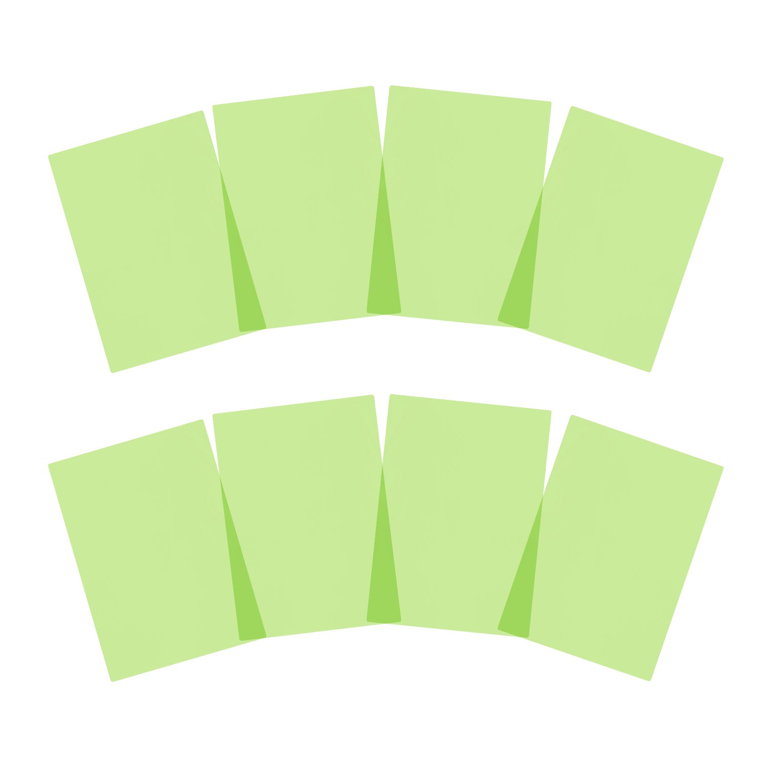 Pack of 8 A5 Plain Light Green Dyslexia Overlay Reading Sheets – PET Material, Rounded Corners