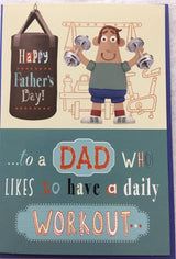 Happy Father's Day Humour Dad Workout Greeting Card 