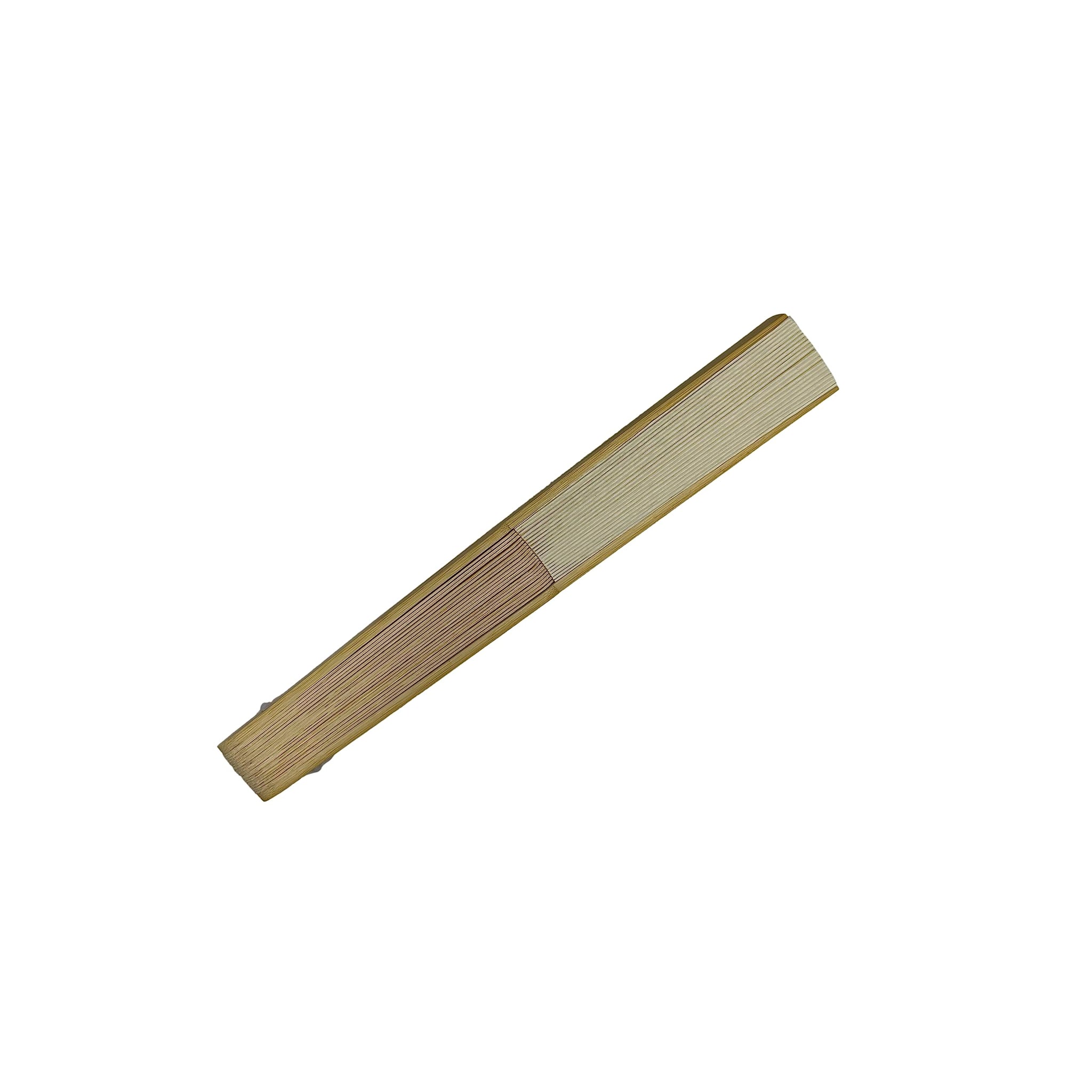 Ivory Paper Foldable Hand Held Bamboo Wooden Fan by Parev