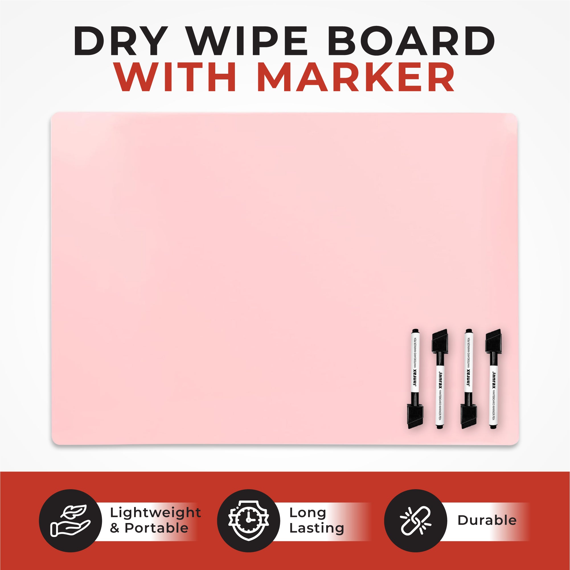 Pack of 12 A5 Assorted Coloured Whiteboards with 12 White Board Marker Pens