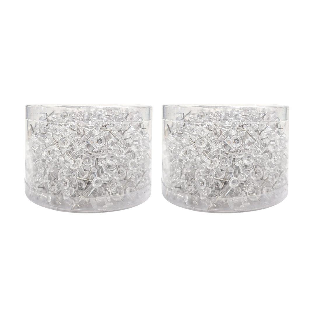 Pack of 1000 Janrax Clear Transparent Push Pins