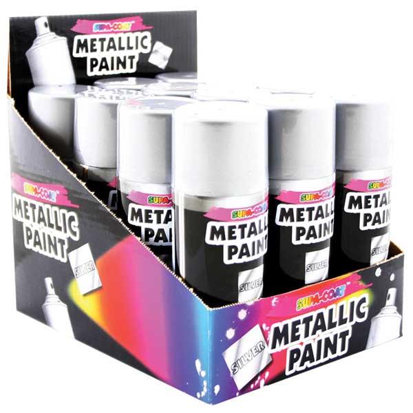 Metallic Silver Lacquer Spray Paint 110ml {DC}