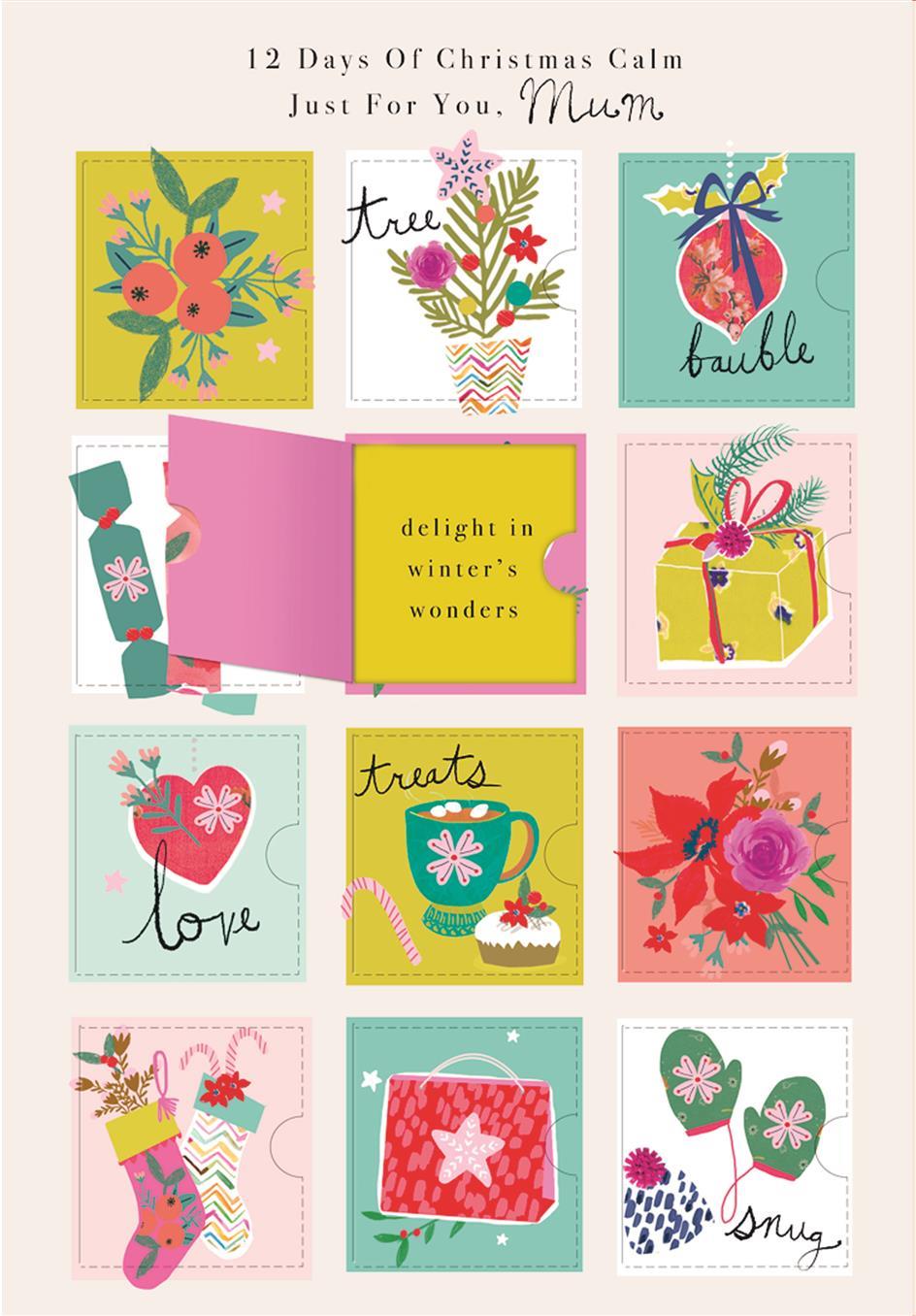 Just for You Mum 12 Days of Christmas Calm Design Greeting Card 