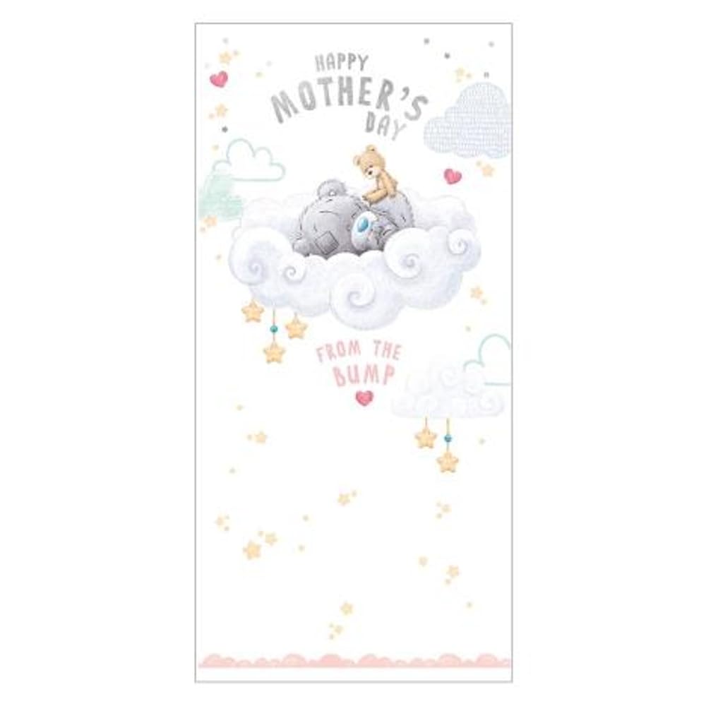Bear Lying On Cloud With Teddy Bear From The Bump Mother's Day Card 