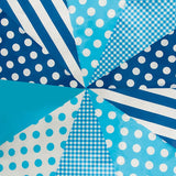 Blue Mix Bunting 10m with 20 Pennants
