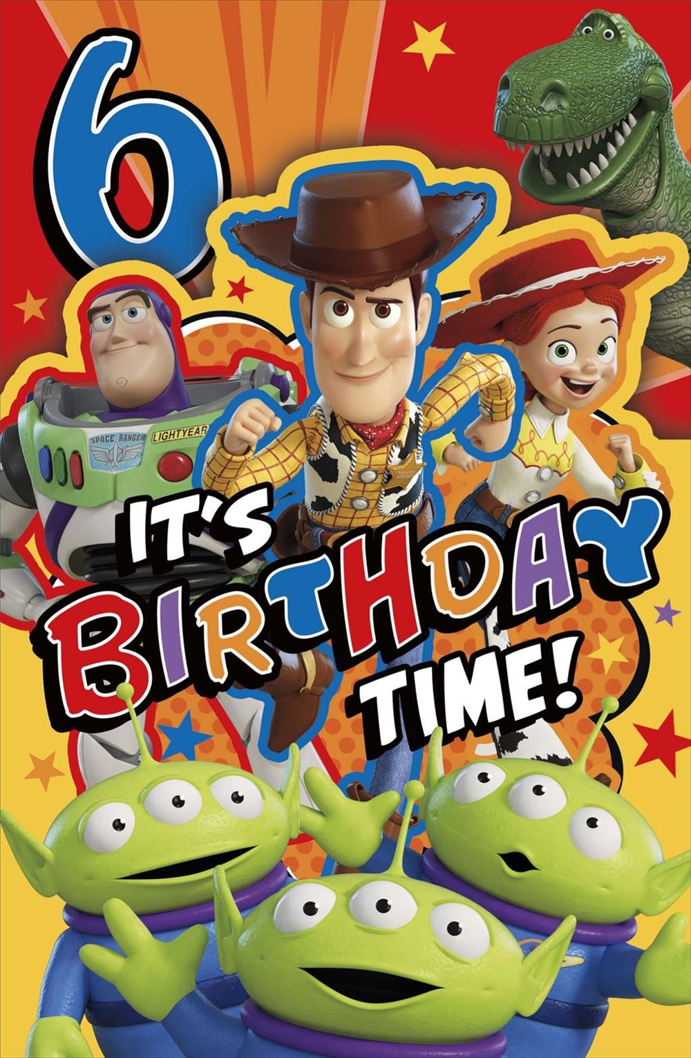Toy Story Featuring Woody, Buzz and Friends Design Age 6 Birthday Card