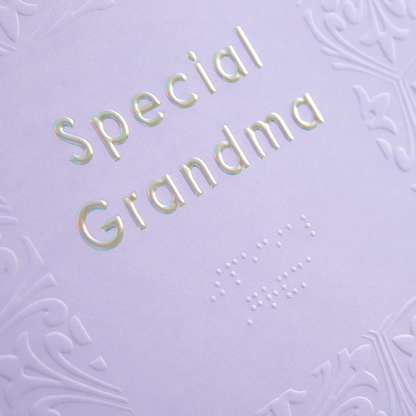 Contemporary Patterned Design Braille Birthday Card for Grandma