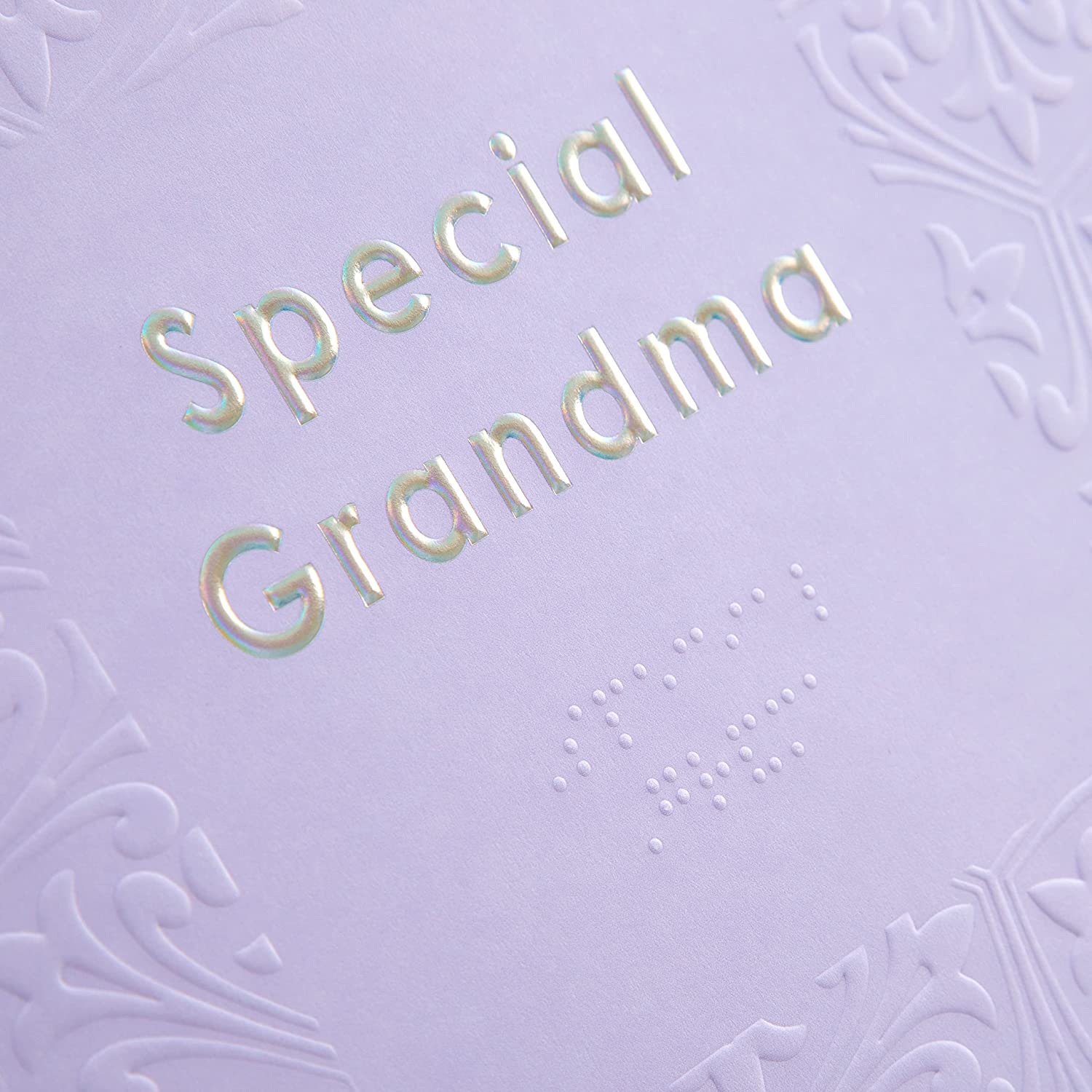 Contemporary Patterned Design Braille Birthday Card for Grandma