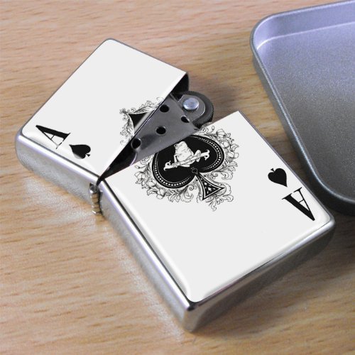 Playing Cards High Ace Card Design Metal Petrol Lighter {DC}