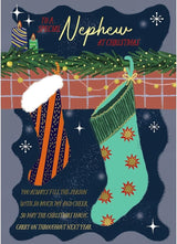 Stocking Design Nephew Christmas Card