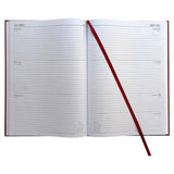 Janrax 2027 A4 Week To View Burgundy Desk Diary