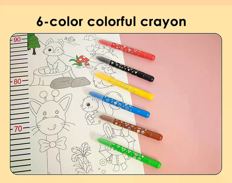 Doodling Height Chart Sticker And Picture Scroll with Removable Glue