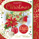Pack of 10 Festive Robin Christmas Boxed Cards