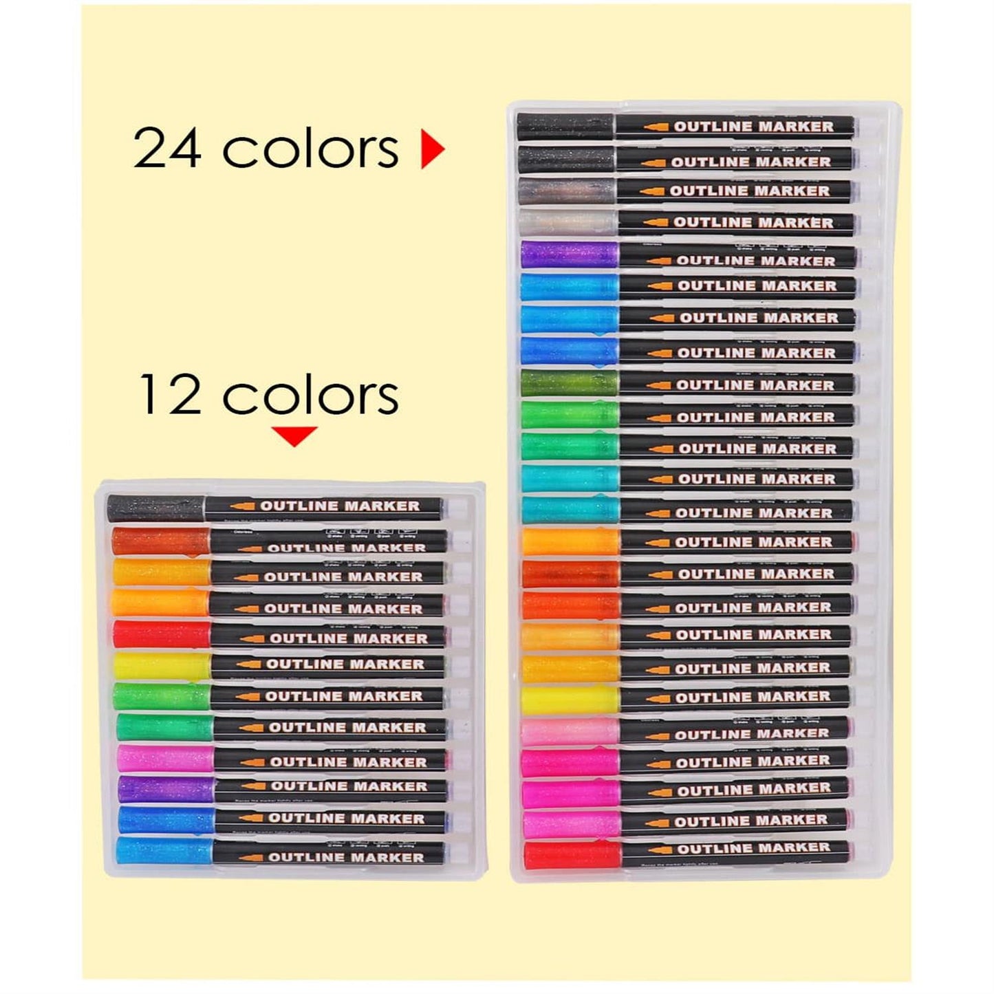 Pack of 12 Colors Art Drawing Outline Fineliner Marker pens
