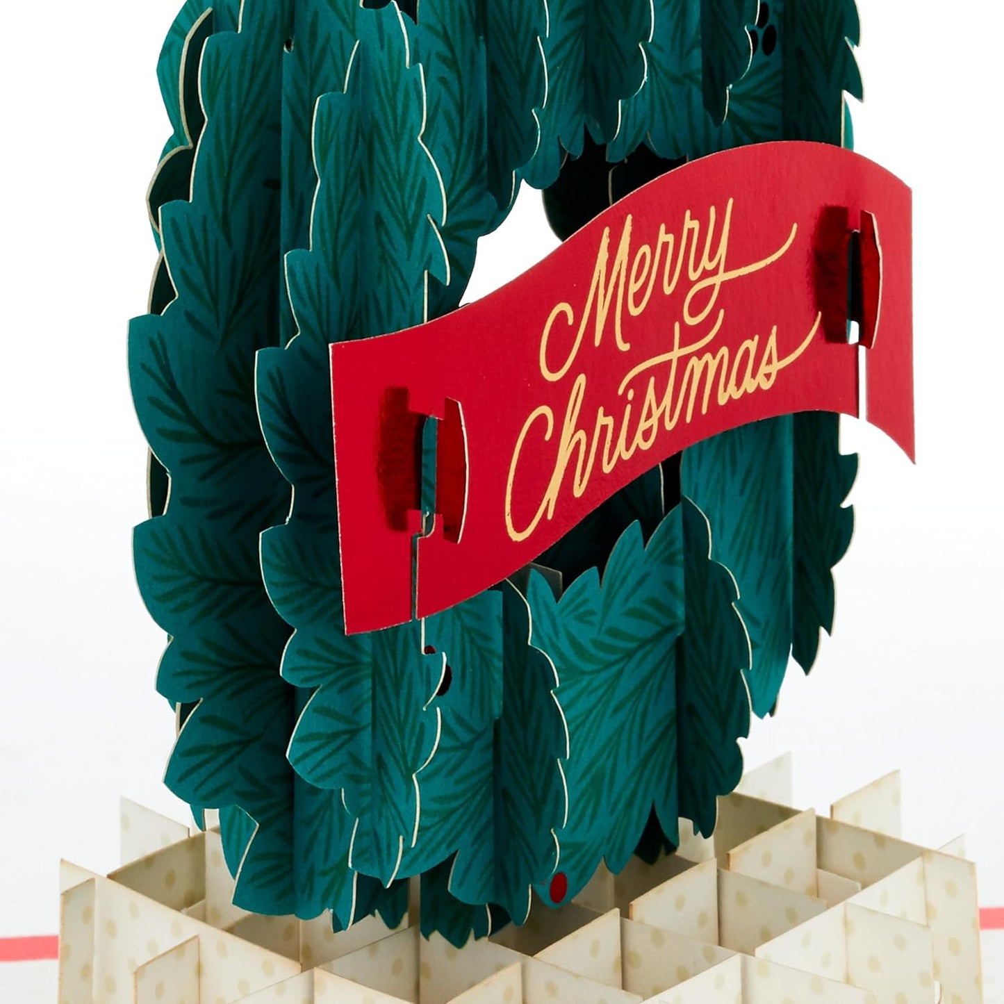 Festive Wreath Design 3D and Pop Up Christmas Card {DC}
