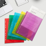 Pack of 50 A4 Blue Punched Pockets by Janrax